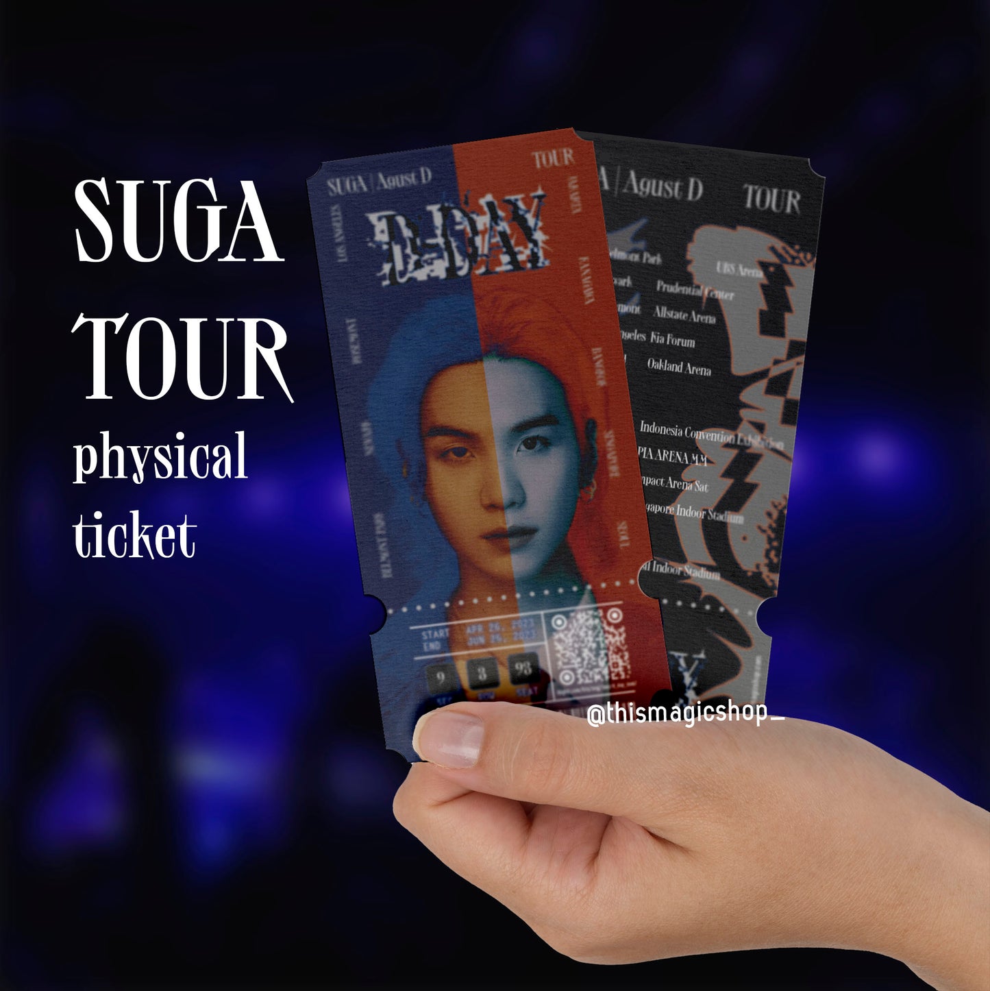SUGA | AGUST D D-DAY Tour TICKET commemorative ticket