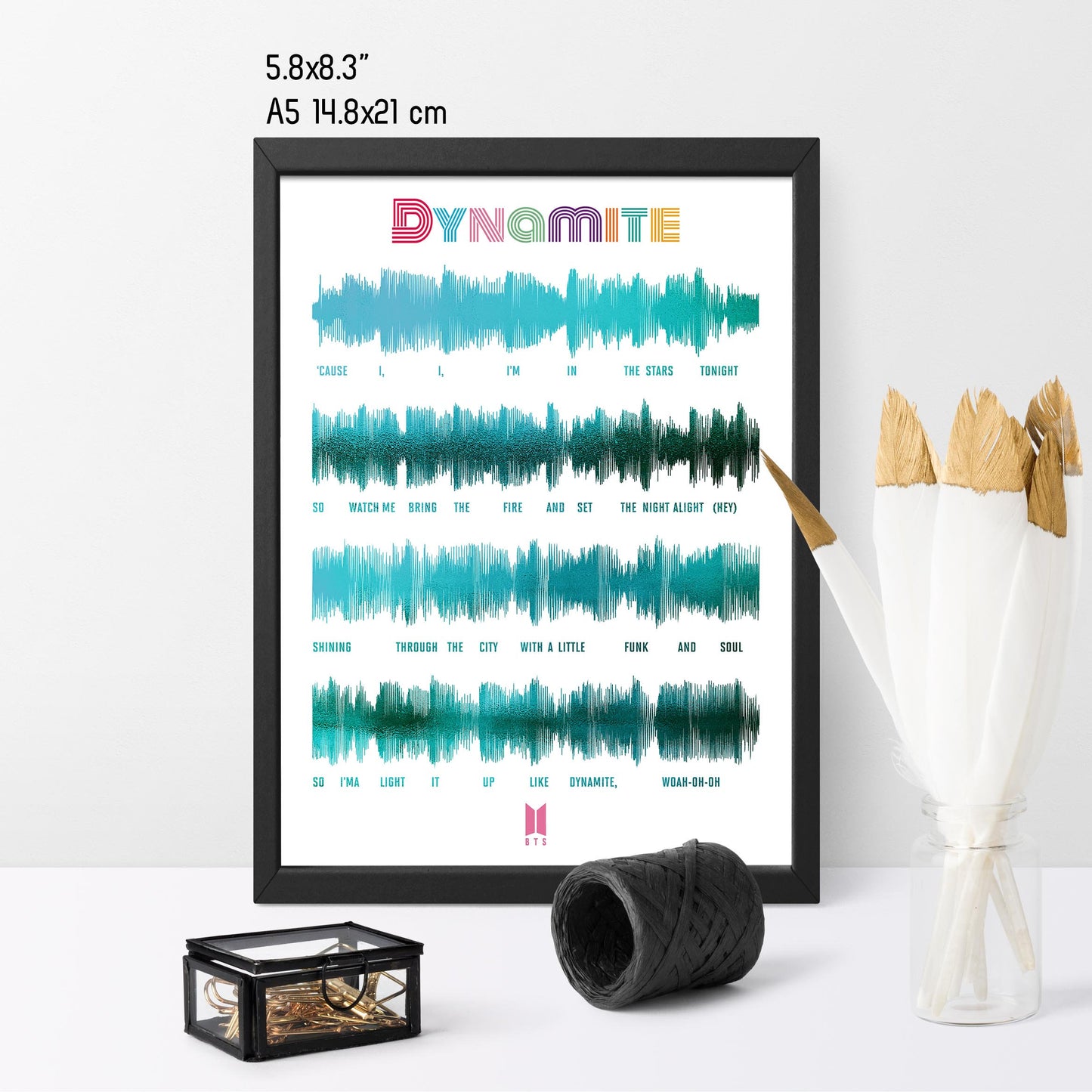 BTS Dynamite Lyric Foil Print artwork as Soundwave