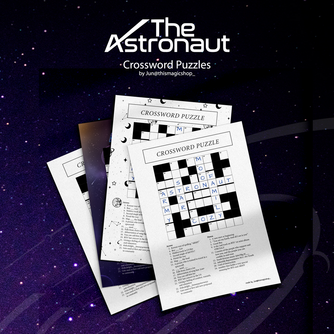 Jin - The Astronaut - Crossword Puzzle – ThisMagicShop