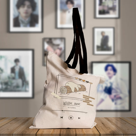 BTS V Taehyung Winter Bear Tote Bag