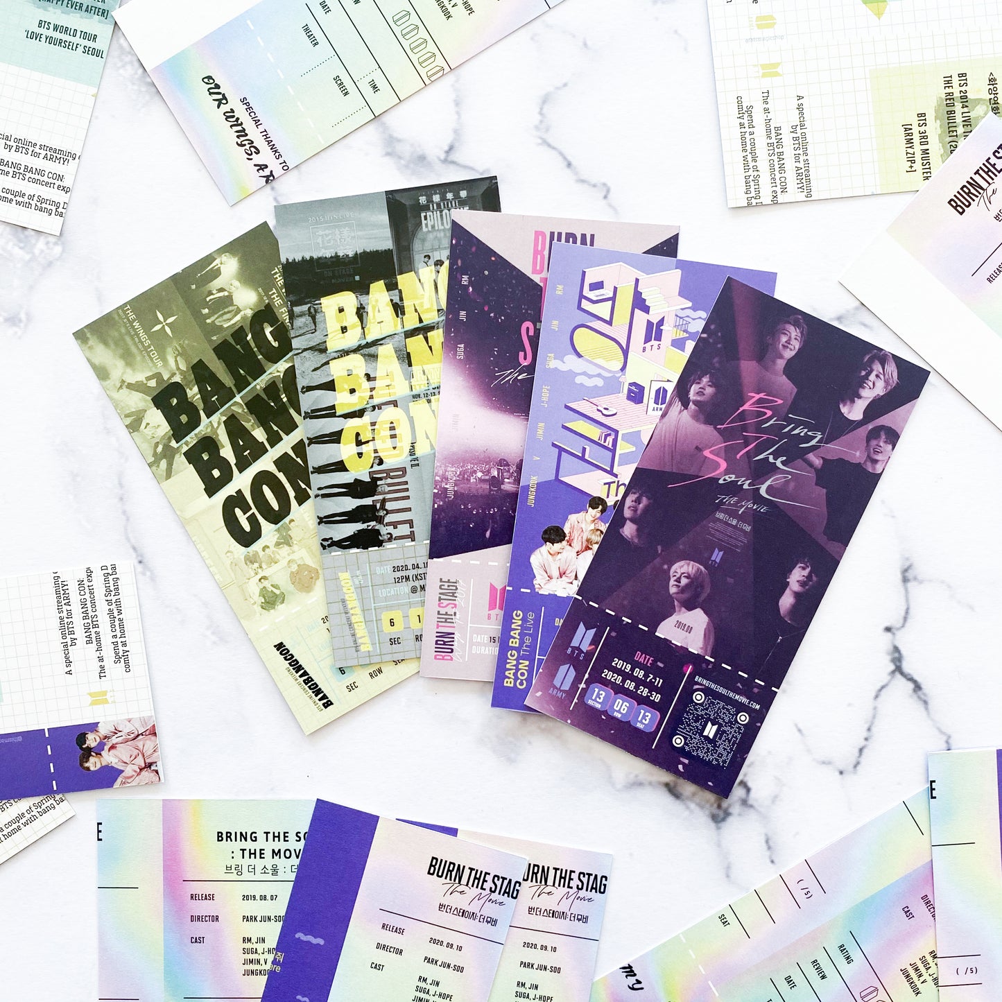 BTS TICKET SET second grade Bring The Soul, BangBangCon, Burn The Stage commemorative tickets