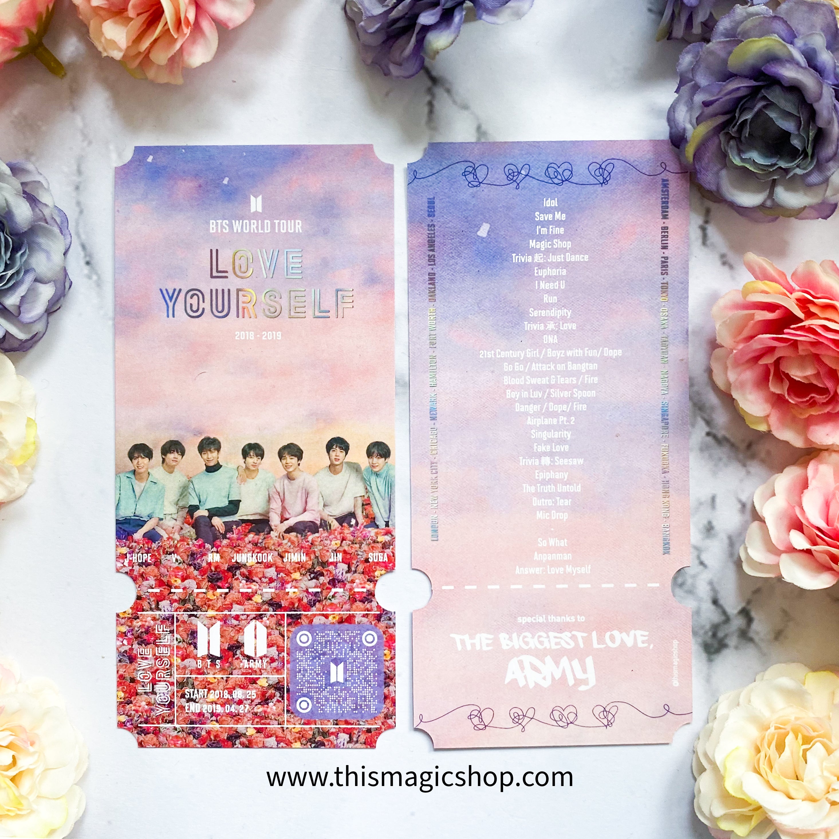 BTS CONCERT TICKET love yourself lys world tour commemorative ...