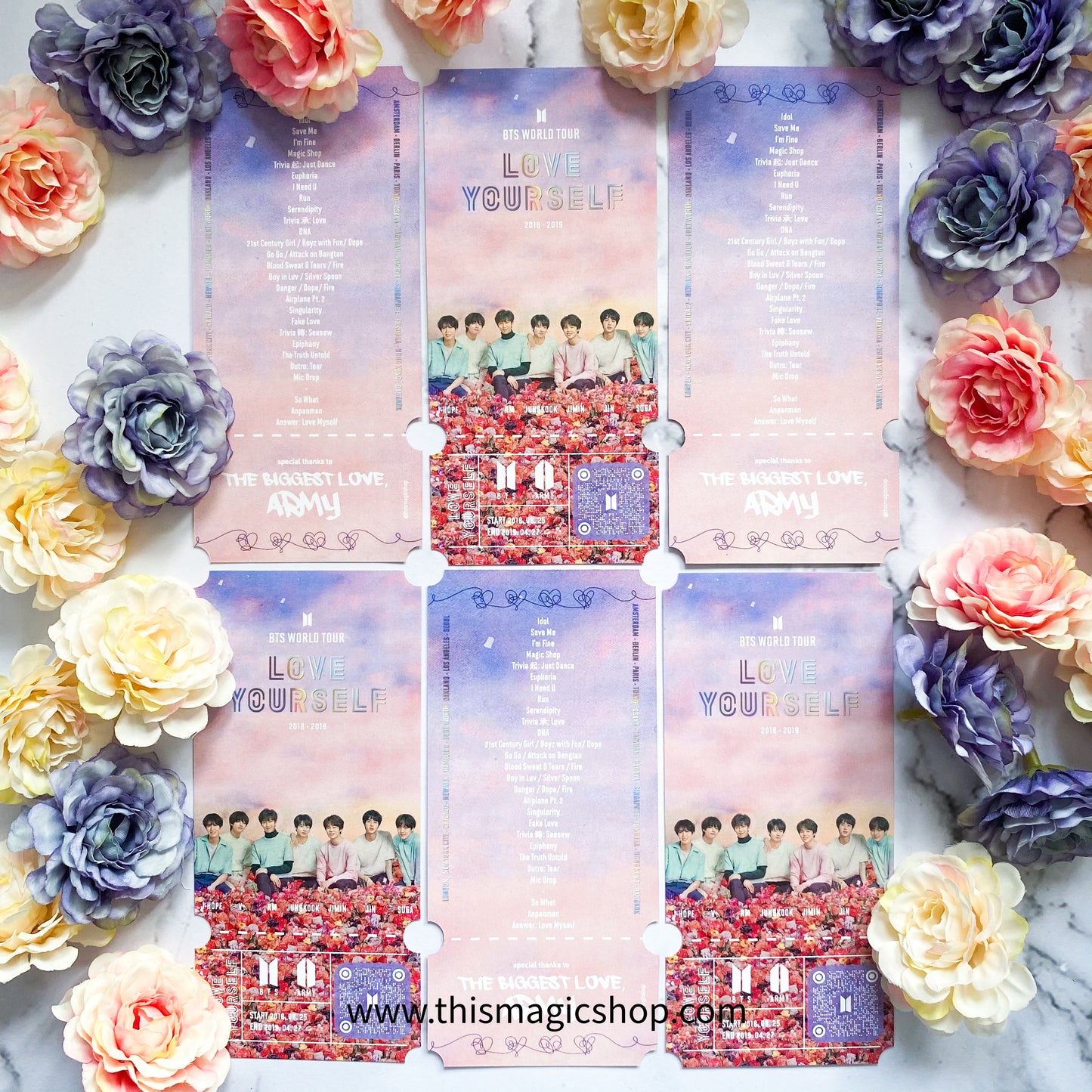 BTS CONCERT TICKET love yourself lys world tour commemorative ticket memorabilia