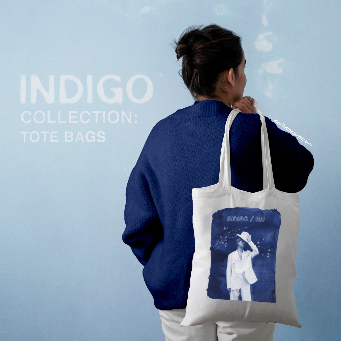 BTS Indigo RM Wildflower Tote Bag