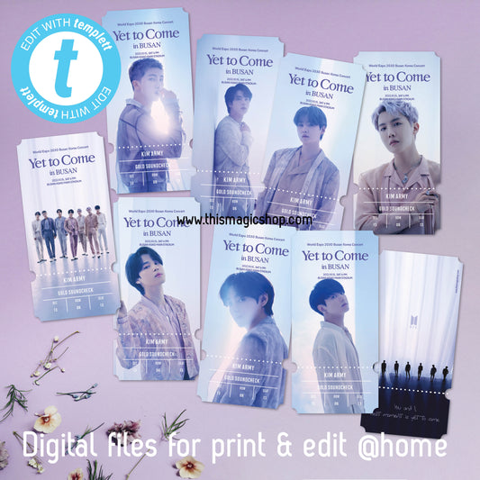 EDITABLE Yet To Come in Busan Member Digital print at home ticket ytc