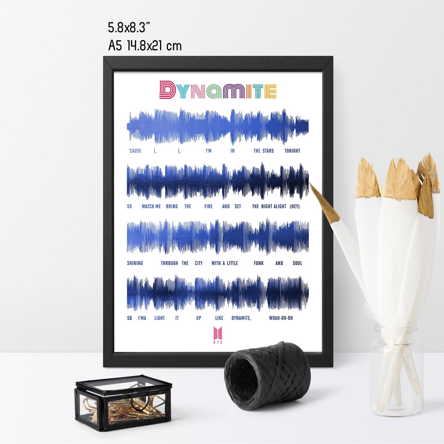 BTS Dynamite Lyric Foil Print artwork as Soundwave